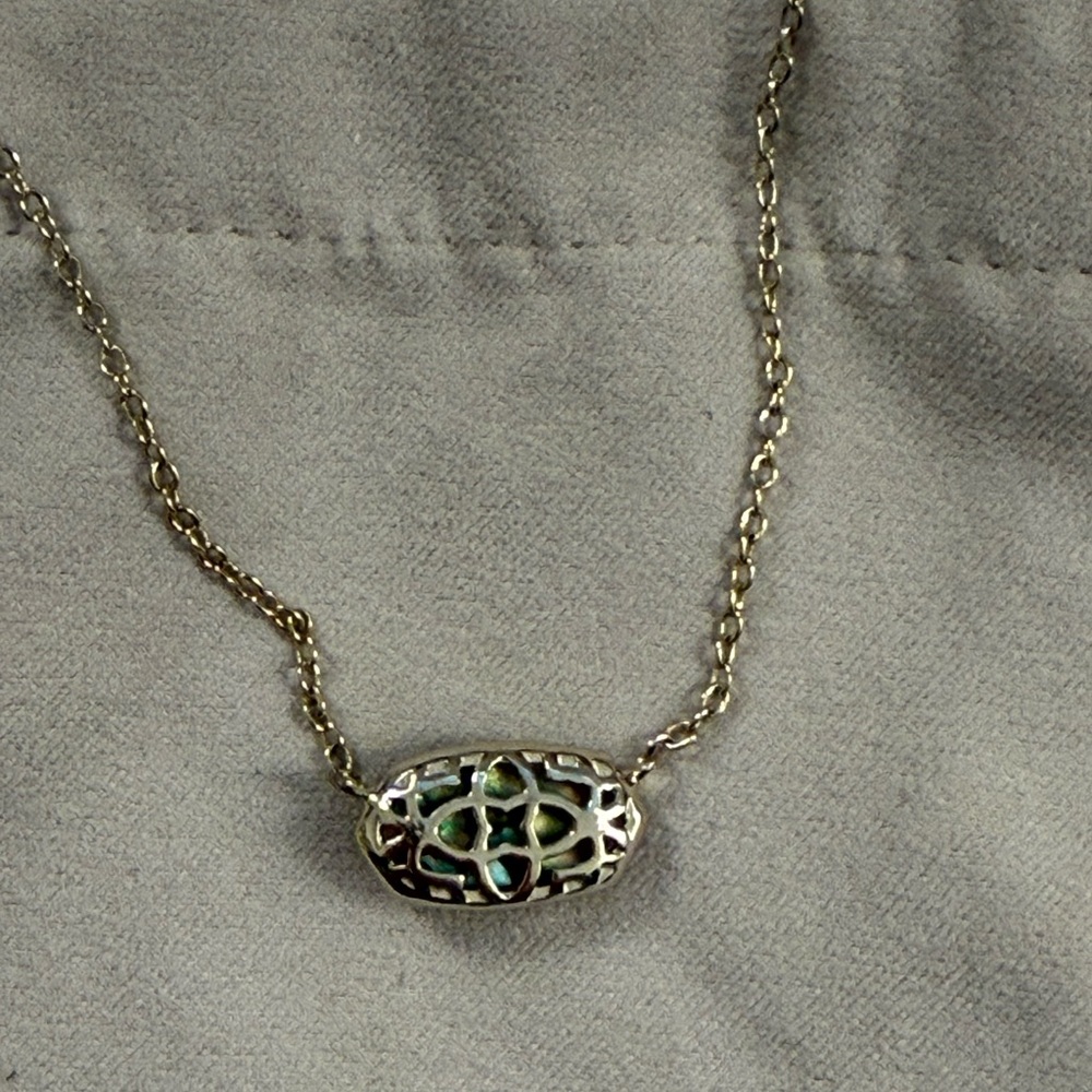 Kendra Scott Gold Necklace with Iridescent Stone - Picture 4 of 5